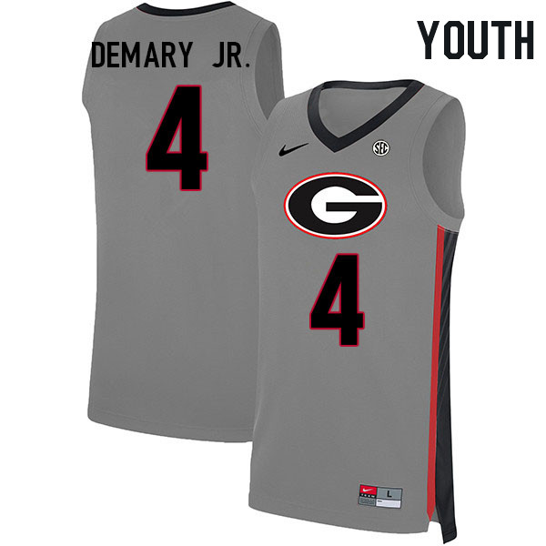Youth #4 Silas Demary Jr. Georgia Bulldogs College Basketball Jerseys Stitched Sale-Gray
